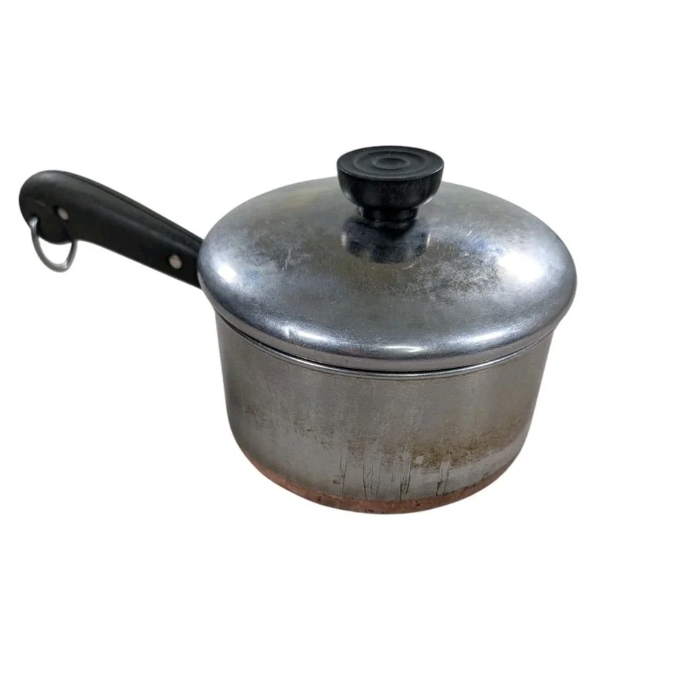 Revere Ware Vintage 1.5 Quart Copper Bottom Stainless Saucepan With Lid Pre-1968